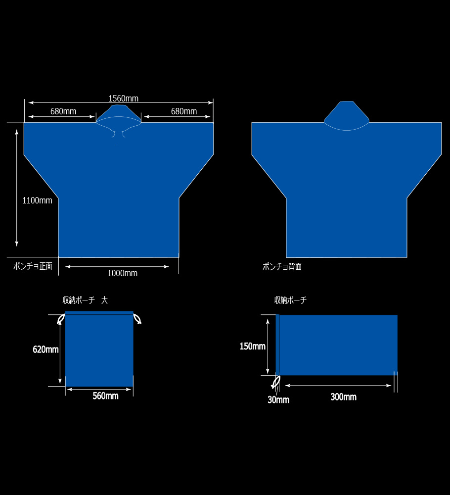 大ロット専用３点ビニールポンチョ生産画像